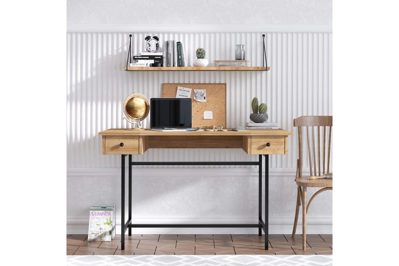 Mirric Skrivebord 60x120 cm - Eik/Sort - Møbler - Bord - Kontorbord - Skrivebord