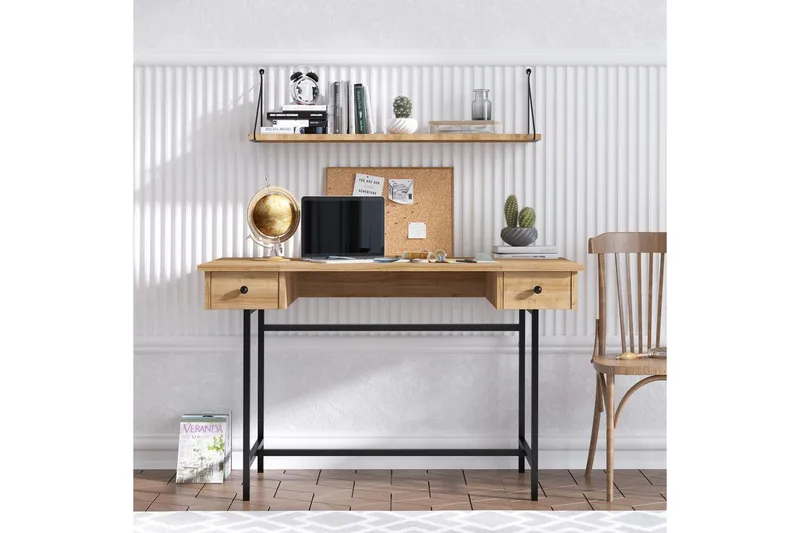 Mirric Skrivebord 60x120 cm - Eik/Sort - Møbler - Bord - Kontorbord - Skrivebord