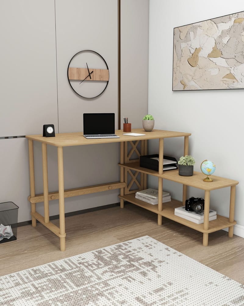 Morina Skrivebord 125 cm - Eik - Møbler - Bord - Kontorbord - Skrivebord