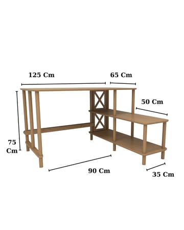Morina Skrivebord 125 cm - Eik - Møbler - Bord - Kontorbord - Skrivebord