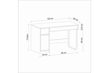Neric Skrivebord 60x120 cm - Hvit - Møbler - Bord - Kontorbord - Skrivebord