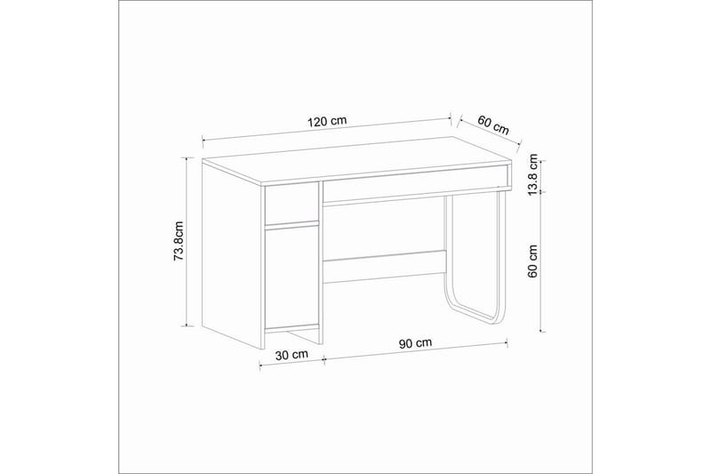 Neric Skrivebord 60x120 cm - Hvit - Møbler - Bord - Kontorbord - Skrivebord
