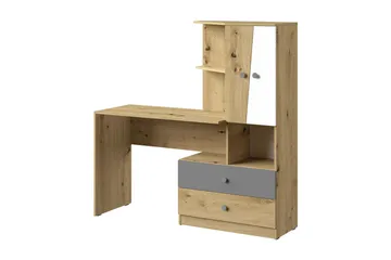 Nero Skrivebord 150 cm - Natur/Hvit/Grå - Møbler - Bord - Kontorbord - Skrivebord
