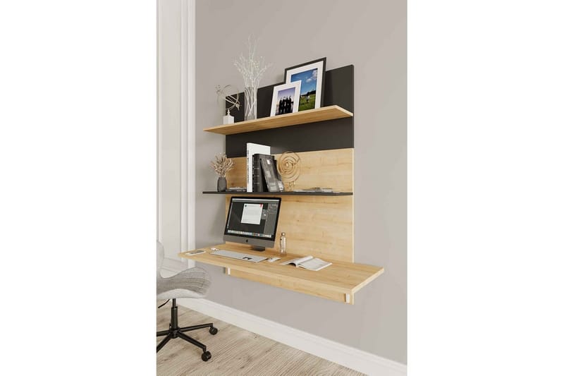Neyric Skrivebord 50x90 cm - Eik/Sort - Møbler - Bord - Kontorbord - Skrivebord