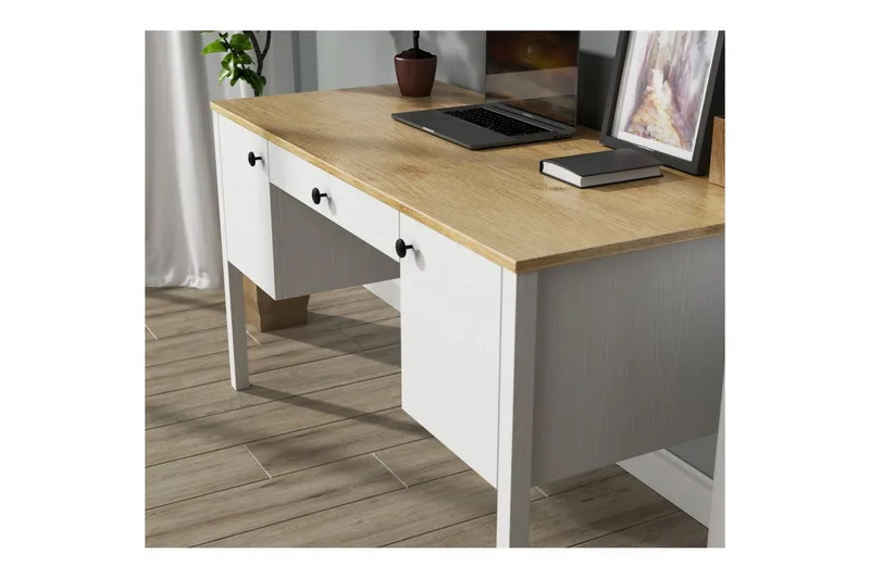 Omryn Skrivebord 60x132 cm - Natur/Hvit - Møbler - Bord - Kontorbord - Skrivebord