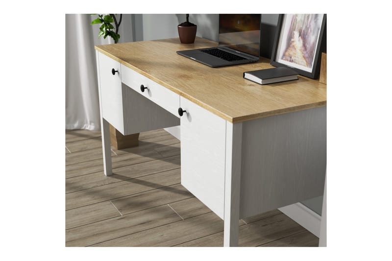 Omryn Skrivebord 60x132 cm - Natur/Hvit - Møbler - Bord - Kontorbord - Skrivebord