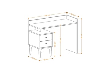 Puuk Skrivebord 45x100 cm - Eik - Møbler - Bord - Kontorbord - Skrivebord