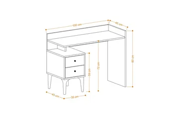 Puuk Skrivebord 45x100 cm - Eik - Møbler - Bord - Kontorbord - Skrivebord