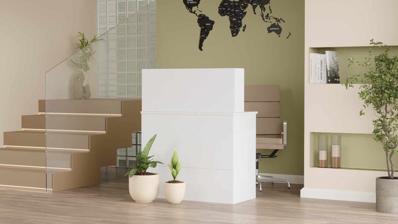Resepsjonsbord Skye Decor Bren (90 x 110 x 44,5 cm) Hvit - Hvit - Møbler - Bord - Kontorbord - Skrivebord