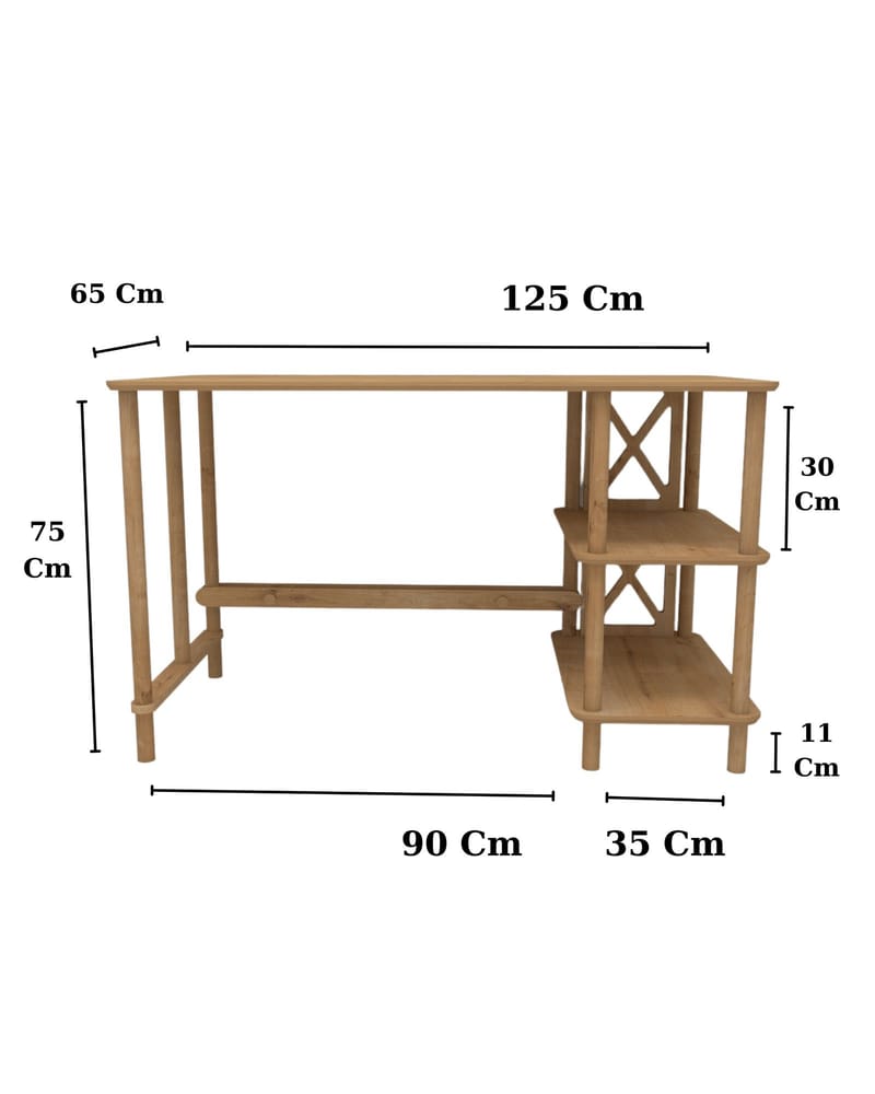 Rorina Skrivebord 125 cm - Eik - Møbler - Bord - Kontorbord - Skrivebord