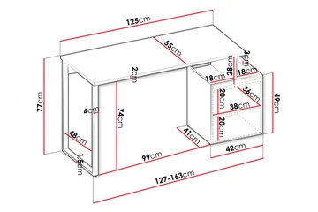 Sigmana Skrivebord 125x55 cm - Lys Grå/Brun - Møbler - Bord - Kontorbord - Skrivebord