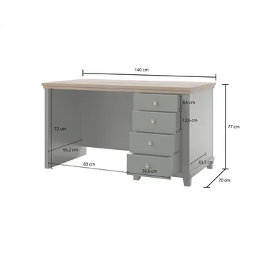 Skrivbord Skrivbord Evora med 4 Lådor Grön - Møbler - Bord - Kontorbord - Skrivebord