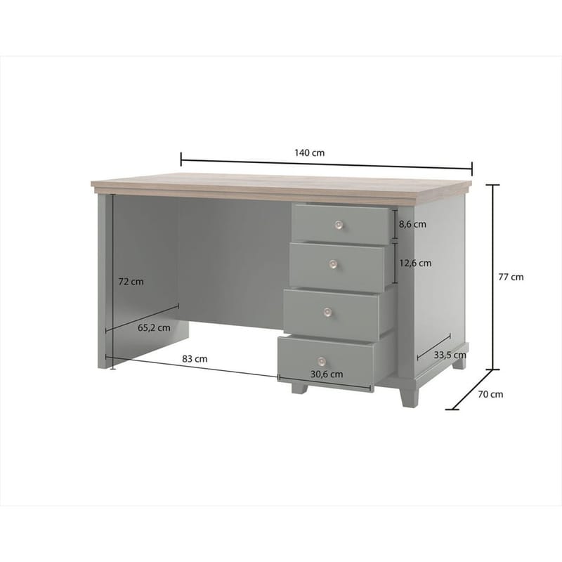 Skrivbord Skrivbord Evora med 4 Lådor Grön - Møbler - Bord - Kontorbord - Skrivebord