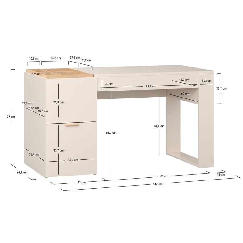 Skrivebord 4 You Fresh 140 cm - Eik - Møbler - Bord - Kontorbord - Skrivebord