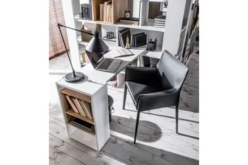 4You Skrivebordsskiva 142 cm med Oppbevaringshylle Hvit/Natu - VOX - Møbler - Bord - Kontorbord - Skrivebord