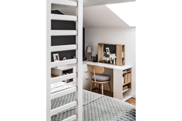 4You Skrivebordsskiva 142 cm med Oppbevaringshylle Hvit/Natu - VOX - Møbler - Bord - Kontorbord - Skrivebord