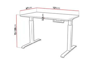 Adrianah Skrivebord 67x121 cm - Brun/Svart - Møbler - Bord - Kontorbord - Skrivebord
