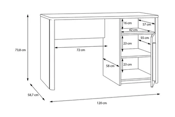 Ahmetbay Skrivebord 120 cm - Grå/Brun - Møbler - Bord - Kontorbord - Skrivebord