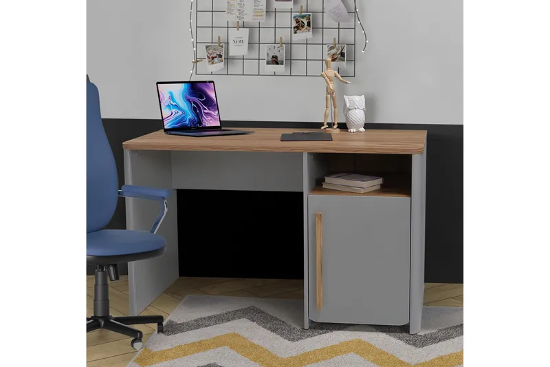 Ahmetbay Skrivebord 120 cm - Grå/Brun - Møbler - Bord - Kontorbord - Skrivebord