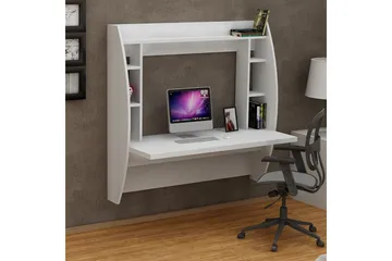 Ambalaj Veggskrivebord 120 cm med Oppbevaringshyller - Hvit - Møbler - Bord - Kontorbord - Skrivebord