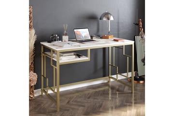 Amsberg Skrivebord 120 cm med Oppbevaringshylle - Gull - Møbler - Bord - Kontorbord - Skrivebord