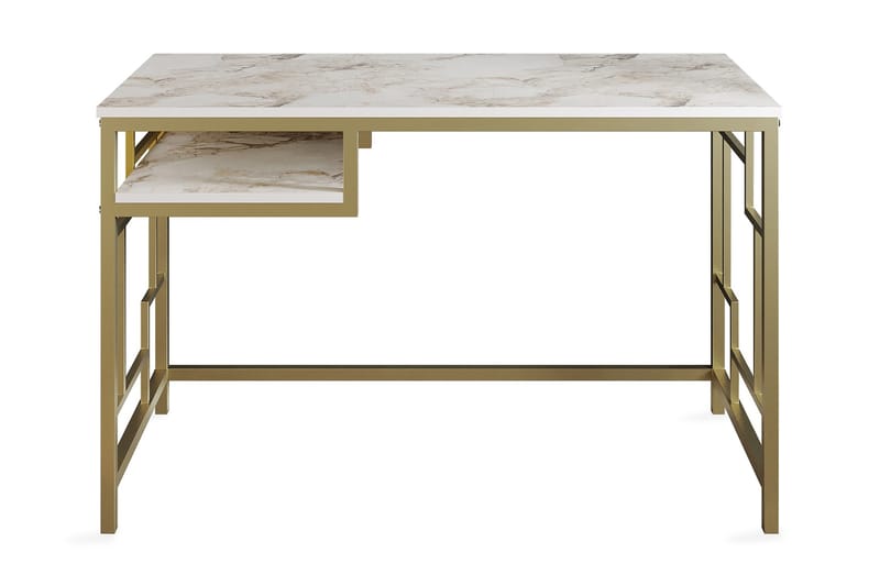 Amsberg Skrivebord 120 cm med Oppbevaringshylle - Gull - Møbler - Bord - Kontorbord - Skrivebord