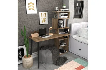 Andifli Skrivebord 55x146,4x133 cm med oppbevaring - Brun - Møbler - Bord - Kontorbord - Skrivebord