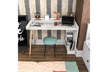 Andifli Skrivebord 59x88,3x121,8 cm med oppbevaring - Hvit - Møbler - Bord - Kontorbord - Skrivebord