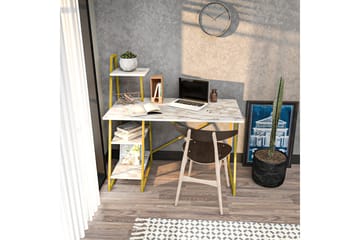 Andifli Skrivebord 60x120x120 cm med oppbevaring - Hvit - Møbler - Bord - Kontorbord - Skrivebord