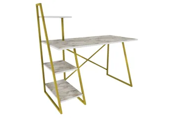 Andifli Skrivebord 60x120x120 cm med oppbevaring - Hvit - Møbler - Bord - Kontorbord - Skrivebord