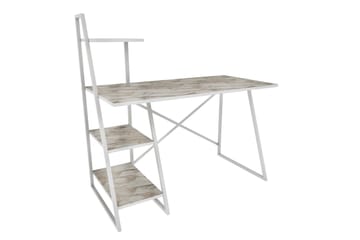 Andifli Skrivebord 60x120x120 cm med oppbevaring - Hvit - Møbler - Bord - Kontorbord - Skrivebord