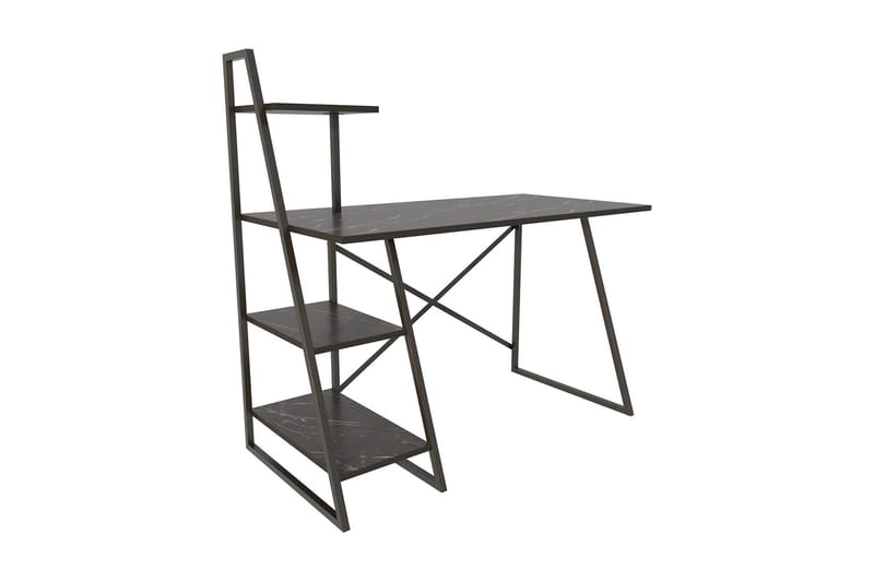 Andifli Skrivebord 60x120x120 cm med oppbevaring - Svart - Møbler - Bord - Kontorbord - Skrivebord