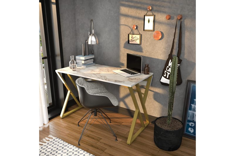 Andifli Skrivebord 60x75x120 cm - Hvit - Møbler - Bord - Kontorbord - Skrivebord