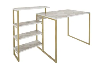 Andifli Skrivebord 60x76,8x133 cm med oppbevaring - Gull - Møbler - Bord - Kontorbord - Skrivebord