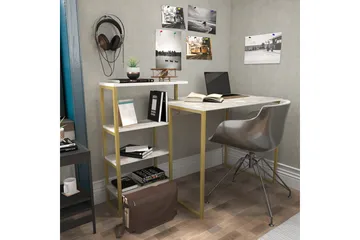 Andifli Skrivebord 60x76,8x133 cm med oppbevaring - Gull - Møbler - Bord - Kontorbord - Skrivebord