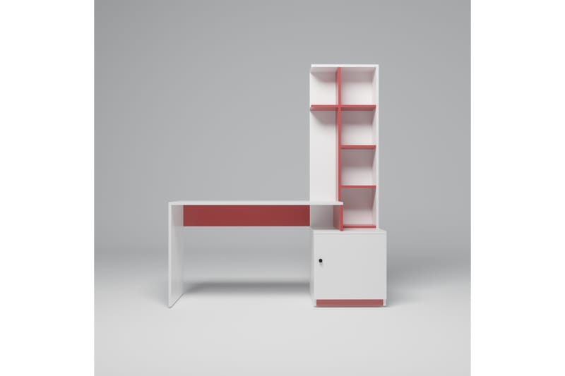 Skrivebord Aplhensa 170 cm - Hvit / Rød - Skrivebord - Databord & PC bord
