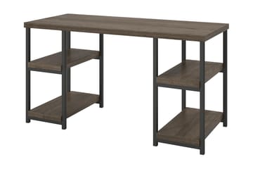 Ashlar Skrivebord 137 cm med Oppbevaring 4 Hyller Brun/Svart - Dorel Home - Møbler - Bord - Kontorbord - Skrivebord