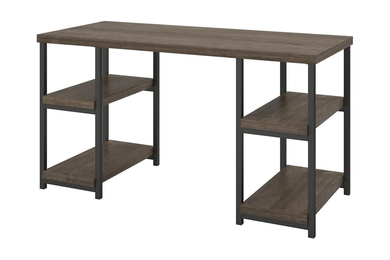 Ashlar Skrivebord 137 cm med Oppbevaring 4 Hyller Brun/Svart - Dorel Home - Møbler - Bord - Kontorbord - Skrivebord