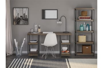 Ashlar Skrivebord 137 cm med Oppbevaring 4 Hyller Brun/Svart - Dorel Home - Møbler - Bord - Kontorbord - Skrivebord