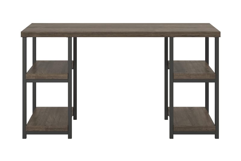 Ashlar Skrivebord 137 cm med Oppbevaring 4 Hyller Brun/Svart, Dorel Home