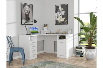 Baacwood skrivebord 125 cm - Hvit - Møbler - Bord - Kontorbord - Skrivebord - Hjørneskrivebord