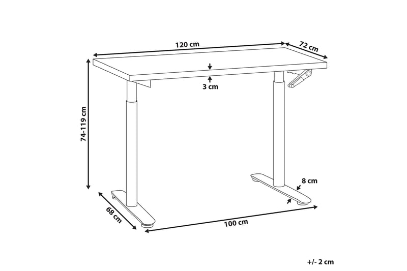 Banner Skrivebord 72x120 cm - Hvit - Møbler - Bord - Kontorbord - Skrivebord