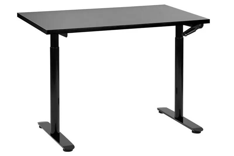 Banner Skrivebord 72x120 cm i Metall med Trebordplate, Svart