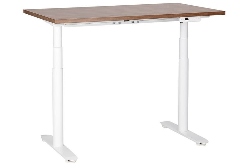 Banner Skrivebord 72x120 cm i Tre med Metallben, Hvit|Brun
