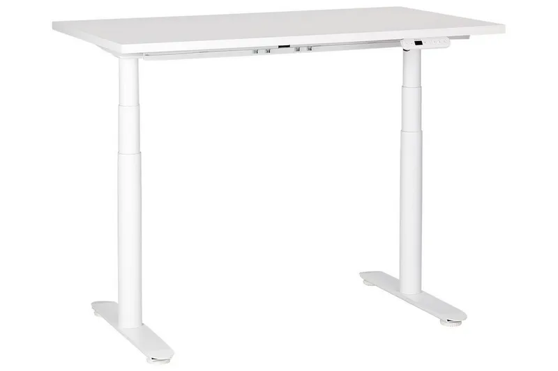 Banner Skrivebord 72x120 cm i Tre med Metallunderstell, Hvit