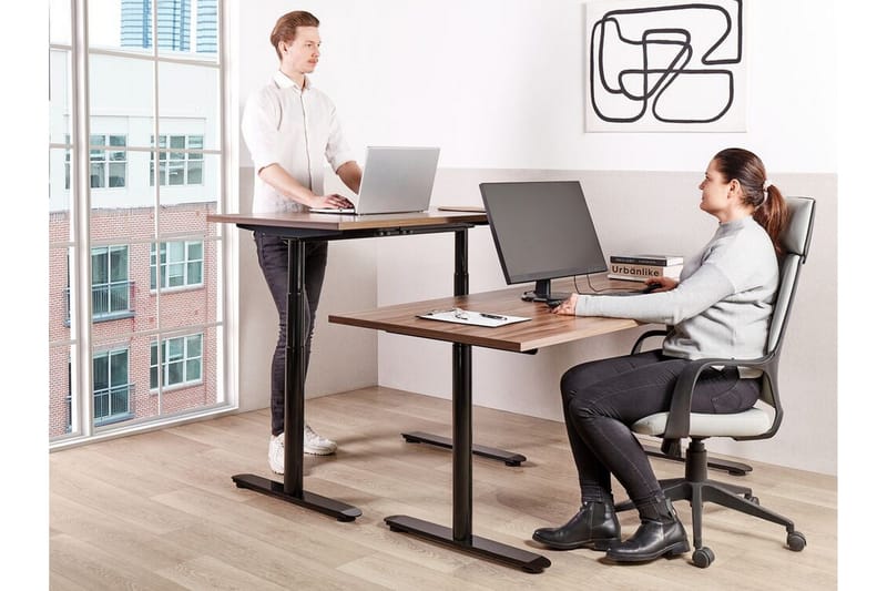 Banner Skrivebord 72x120 cm - Mørkt tre/Svart - Møbler - Bord - Kontorbord - Skrivebord