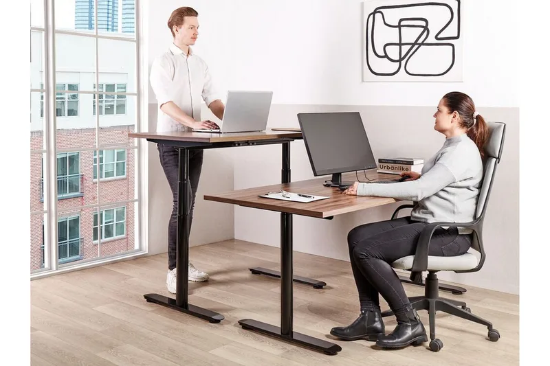 Banner Skrivebord 72x120 cm - Mørkt tre/Svart - Møbler - Bord - Kontorbord - Skrivebord