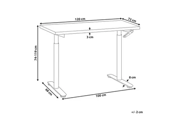Banner Skrivebord 72x120 cm - Mørkt tre/Svart - Møbler - Bord - Kontorbord - Skrivebord