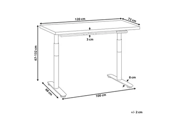 Banner Skrivebord 72x120 cm - Mørkt tre/Svart - Møbler - Bord - Kontorbord - Skrivebord
