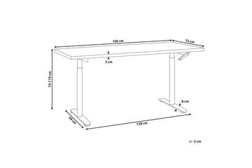 Banner Skrivebord 72x160 cm - Grå/Hvit - Møbler - Bord - Kontorbord - Skrivebord